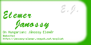 elemer janossy business card