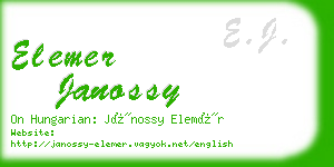 elemer janossy business card